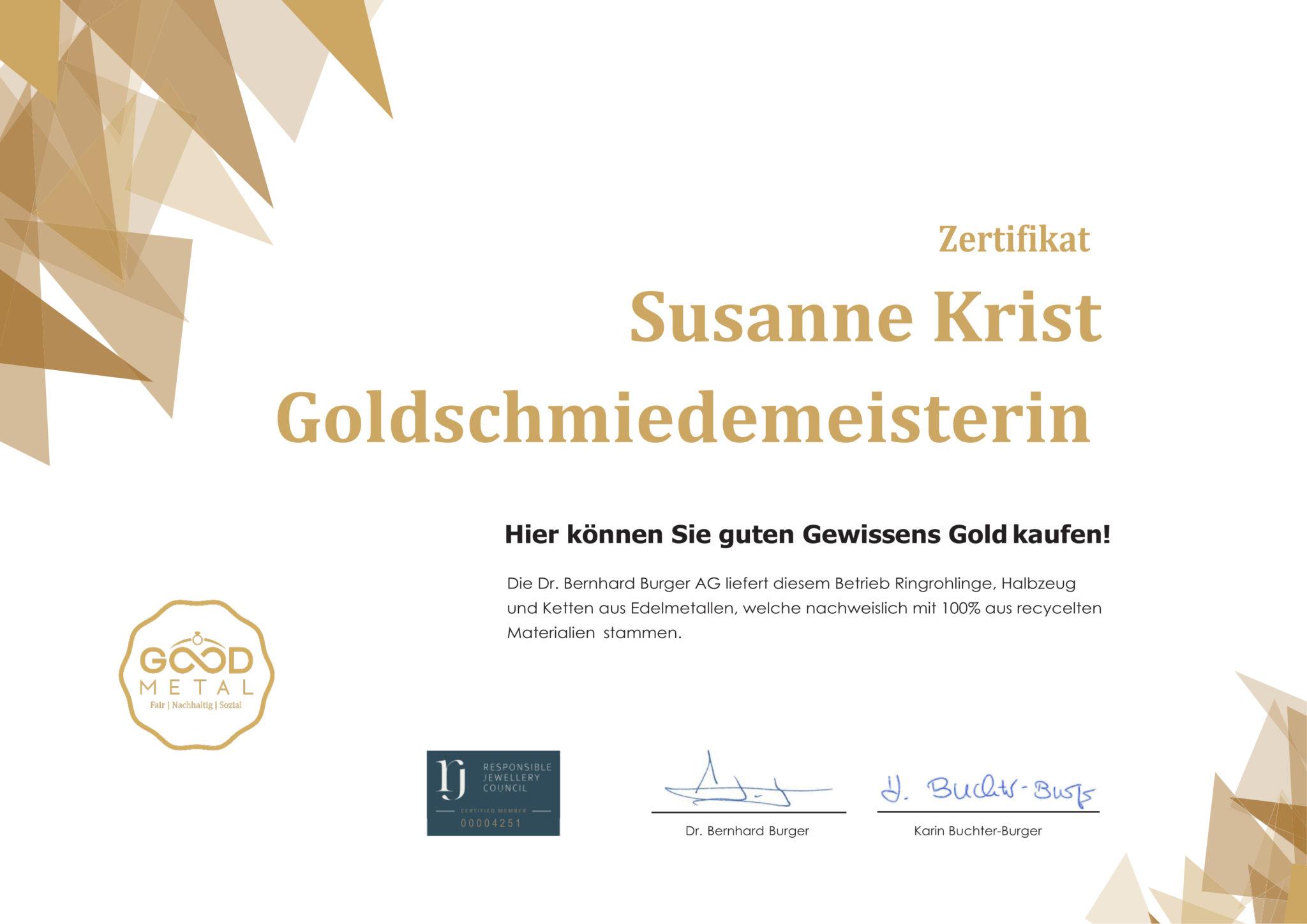 Nachhaltige Eheringe, Trauringkurse und Verlobungringe mit Zertifikat von Goldschmiede Susanne Krist