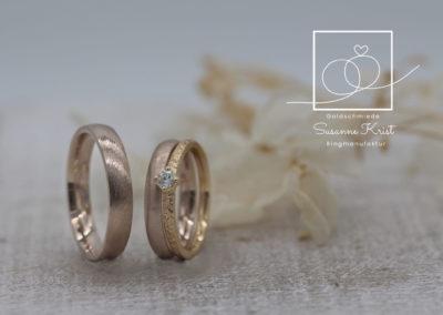 Haselnussgoldringe mit Rosegold Verlobungsring Favora.
