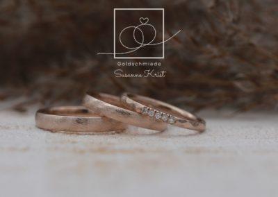 Haselnussgold (Toffeegold) Ringe mit Verlobungsring aus Haselnussgold, Modell Fasetti.