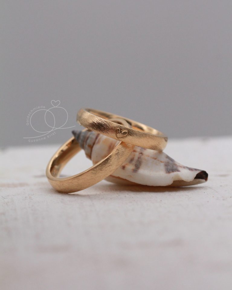 Herztrauringe bzw. Ringe mit Herz, Modell Strandliebe