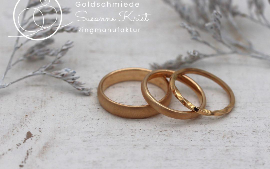Schlichte Rosegold Ringe mit Möbiusring Parthenea