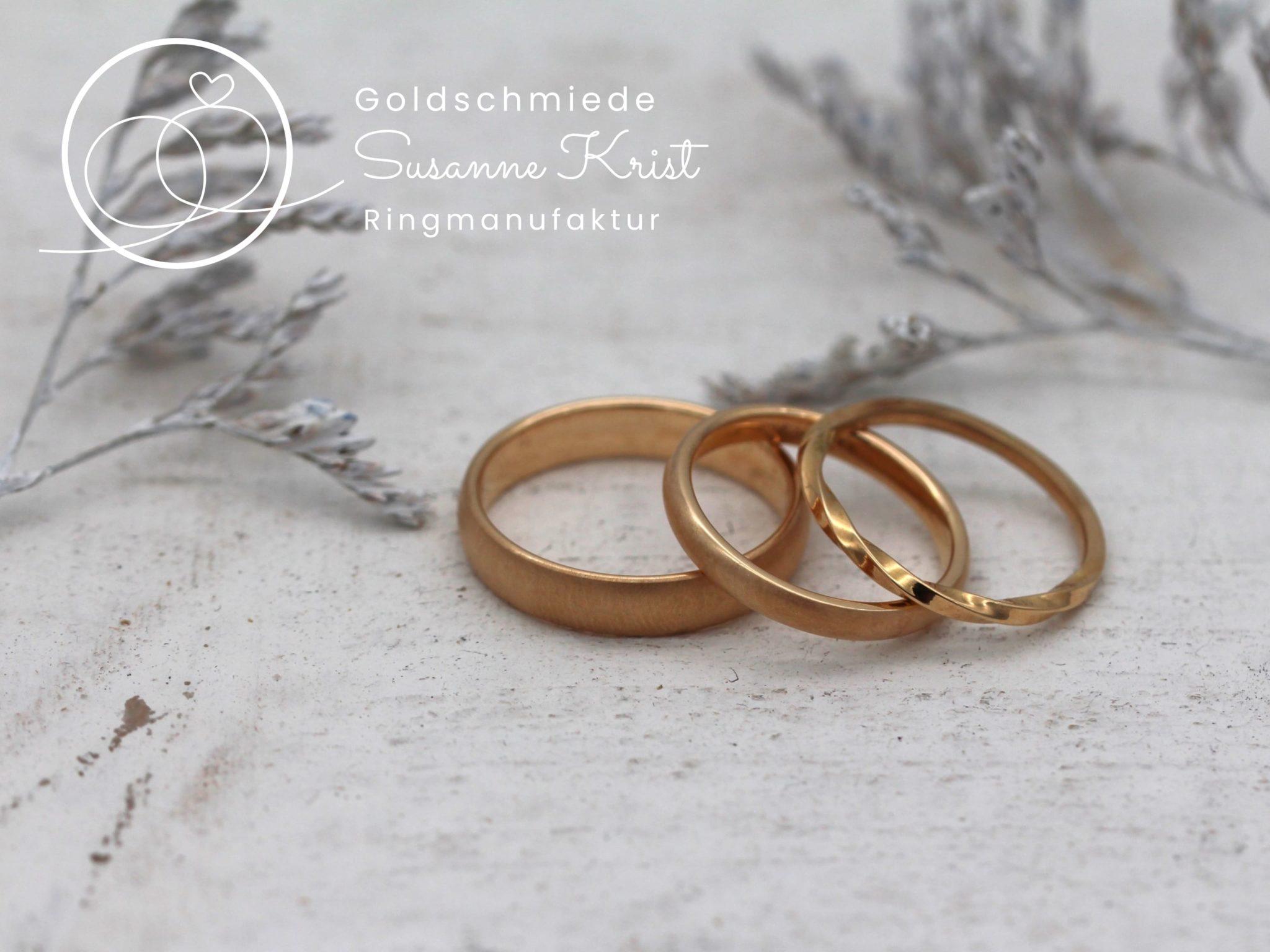 Schlichte Rosegold Ringe mit Möbiusring Parthenea