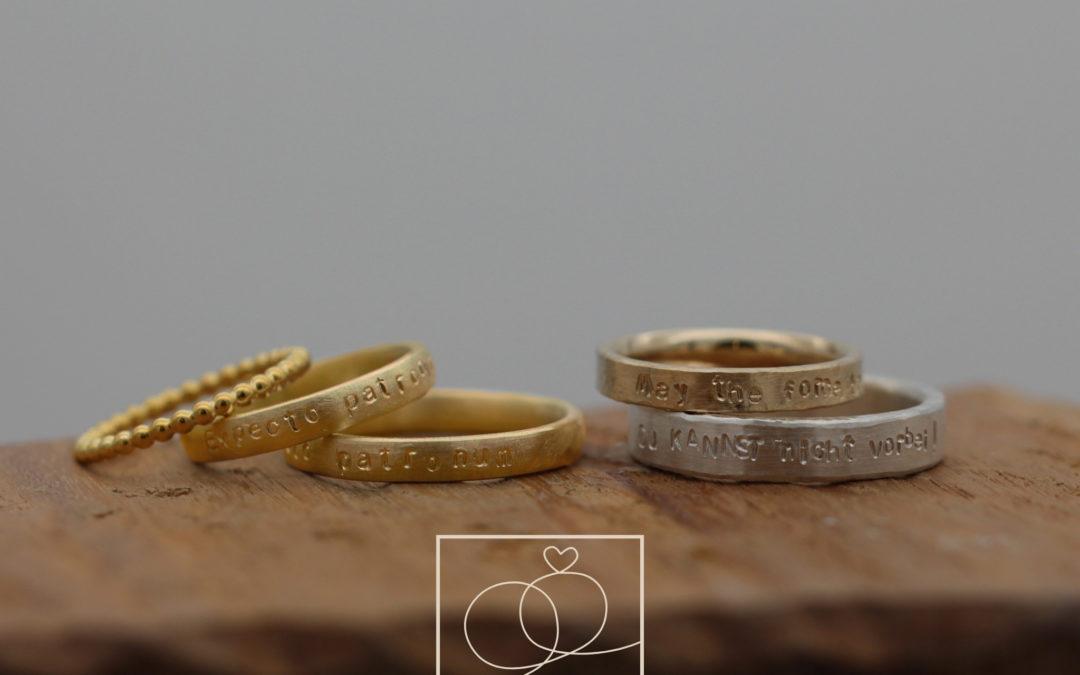Trauringe für Nerds, Starwars, Harry Potter und Herr der Ringe.