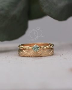 Vorsteckring Verlobungsring grüner Stein kombiniert Bria